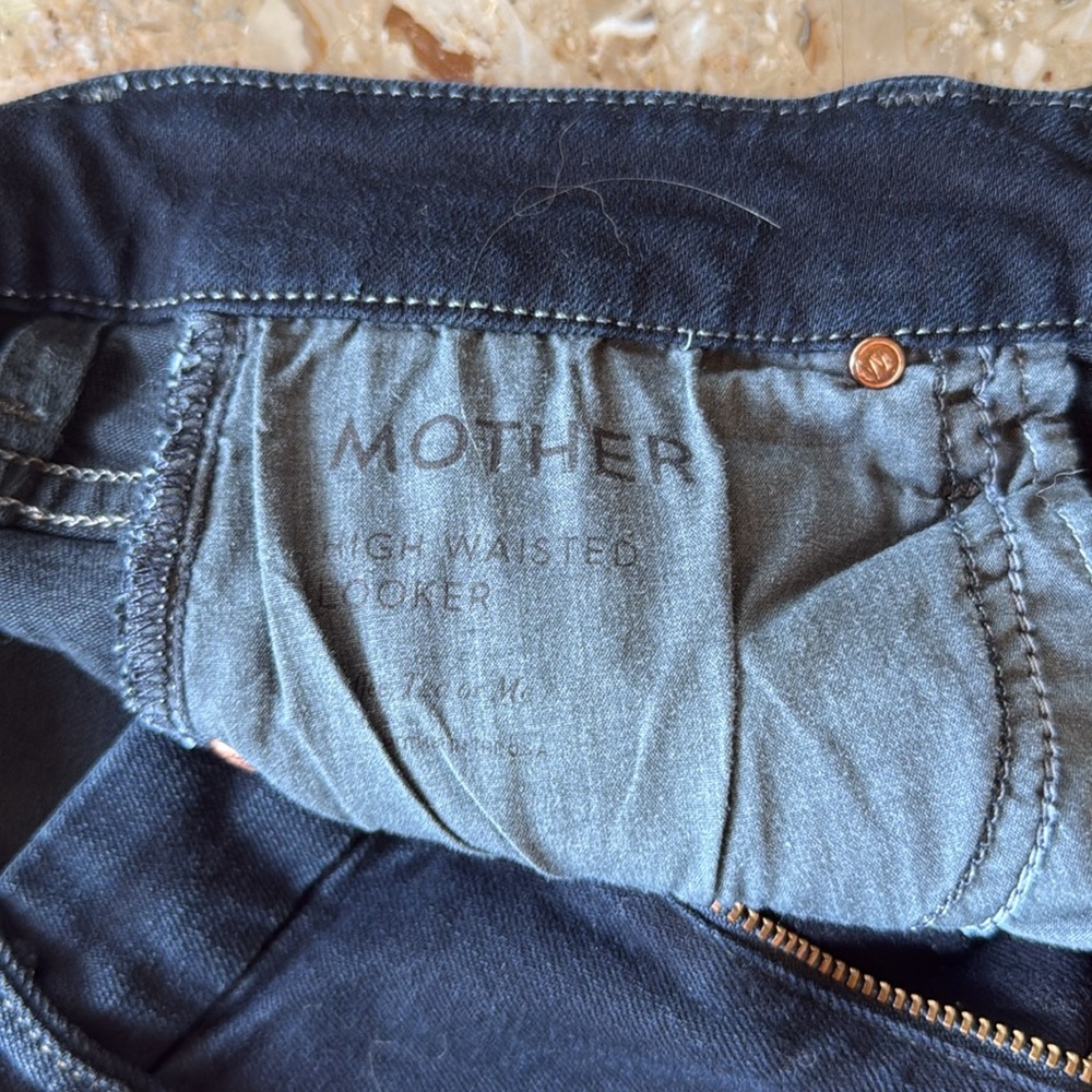 MOTHER High-Waisted Dark Blue Jeans - Picture 3 of 5